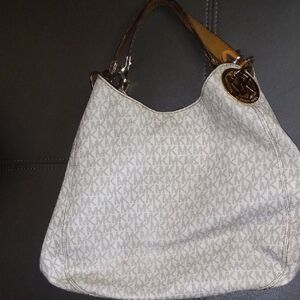 Michael Kors White and Brown Women's Bag